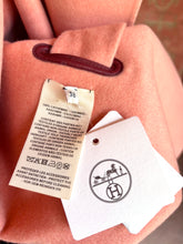 Load image into Gallery viewer, HERMÈS BABY CASHMERE PONCHO CAPE JACKET LAMBSKIN PINK PEACH NEW WITH TAGS