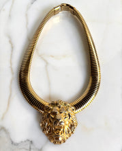 Load image into Gallery viewer, MASSIVE 1980s LION OMEGA TUBOGAS VINTAGE CHUNKY NECKLACE