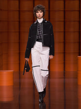 Load image into Gallery viewer, HERMES TATERSAL CASHMERE LAMB LEATHER NAVY BLUE JACKET NEW