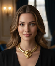 Load image into Gallery viewer, MASSIVE 1980s LION OMEGA TUBOGAS VINTAGE CHUNKY NECKLACE