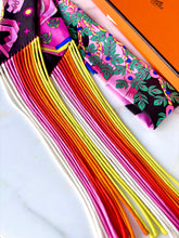 Load image into Gallery viewer, HERMES RARE PINK FRINGED SILK TWILLY LA SOURCE DE PEGASE