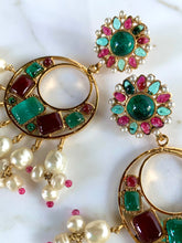 Load image into Gallery viewer, CHANEL RARE GRIPOIX MASSIVE 1994 MUGHAL "DANCING" DANGLE HOOP EARRINGS