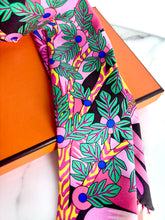 Load image into Gallery viewer, HERMES RARE PINK FRINGED SILK TWILLY LA SOURCE DE PEGASE