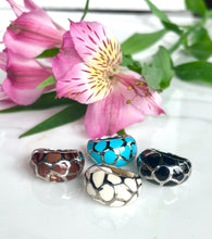 Load image into Gallery viewer, ANGELIQUE DE PARIS RESIN LEOPARD SAFARI STERLING SILVER RING
