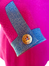 Load image into Gallery viewer, CHANEL 1991 AUTUMN HOT PINK BOUCLE TWEED DENIM JEAN CONTRAST JACKET