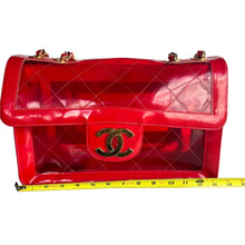 Load image into Gallery viewer, CHANEL 1995 RED PATENT PVC RUNWAY MAXI JUMBO VINTAGE BAG