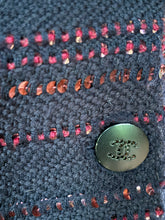 Load image into Gallery viewer, CHANEL 2000 BUGUNDY SEQUINS LESAGE NAVY TWEED JACKET