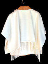 Load image into Gallery viewer, HERMES FRINGE DOUBLE FACE CASHMERE LAMBSKIN JACKET COAT PONCHO CAPE $10,000