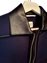 Load image into Gallery viewer, HERMES TATERSAL CASHMERE LAMB LEATHER NAVY BLUE JACKET NEW