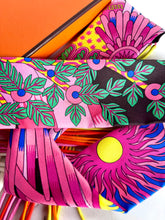 Load image into Gallery viewer, HERMES RARE PINK FRINGED SILK TWILLY LA SOURCE DE PEGASE