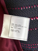 Load image into Gallery viewer, CHANEL 2000 BUGUNDY SEQUINS LESAGE NAVY TWEED JACKET