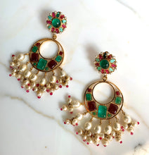 Load image into Gallery viewer, CHANEL RARE GRIPOIX MASSIVE 1994 MUGHAL "DANCING" DANGLE HOOP EARRINGS