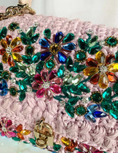 Load image into Gallery viewer, DOLCE & GABBANA PINK RAFFIA CRYSTAL BAG