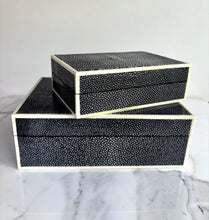 Load image into Gallery viewer, SHAGREEN GALUCHAT STINGRAY SET OF 2 VINTAGE BOXES ART DECO STYLE