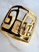 Load image into Gallery viewer, FRENCH 1980s RARE GOLD TONE BRACELET CUFF