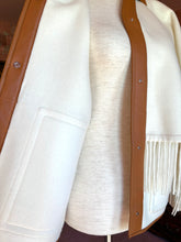 Load image into Gallery viewer, HERMES FRINGE DOUBLE FACE CASHMERE LAMBSKIN JACKET COAT PONCHO CAPE $10,000