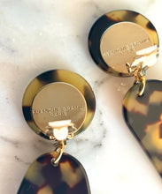 Load image into Gallery viewer, FRANCINE BRAMLI PARIS TORTOISE RESIN HOOP CLIP EARRINGS