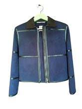 Load image into Gallery viewer, HERMES TATERSAL CASHMERE LAMB LEATHER NAVY BLUE JACKET NEW