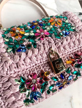 Load image into Gallery viewer, DOLCE & GABBANA PINK RAFFIA CRYSTAL BAG