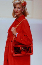Load image into Gallery viewer, CHANEL 1995 RED PATENT PVC RUNWAY MAXI JUMBO VINTAGE BAG
