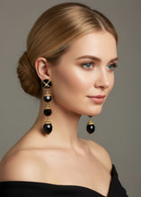 Load image into Gallery viewer, GERARD YOSCA DRAMATIC 5 INCH 1980s SHOULDER DUSTER EARRINGS