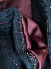 Load image into Gallery viewer, CHANEL 2000 BUGUNDY SEQUINS LESAGE NAVY TWEED JACKET