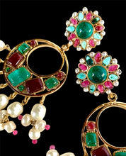 Load image into Gallery viewer, CHANEL RARE GRIPOIX MASSIVE 1994 MUGHAL "DANCING" DANGLE HOOP EARRINGS