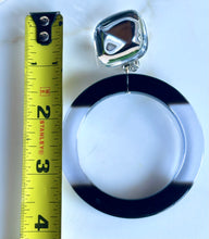 Load image into Gallery viewer, FRANCINE BRAMLI PARIS RESIN LUCITE MIRROR OMBRÉ HOOP CLIP ON EARRINGS