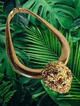 Load image into Gallery viewer, MASSIVE 1980s LION OMEGA TUBOGAS VINTAGE CHUNKY NECKLACE