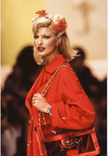 Load image into Gallery viewer, CHANEL 1995 RED PATENT PVC RUNWAY MAXI JUMBO VINTAGE BAG