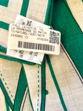 Load image into Gallery viewer, HERMES GREEN LA PROMENADE DU MATIN CASHMERE SILK SHAWL NEW WITH TAGS