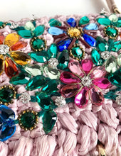 Load image into Gallery viewer, DOLCE & GABBANA PINK RAFFIA CRYSTAL BAG