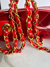 Load image into Gallery viewer, CHANEL 1995 RED PATENT PVC RUNWAY MAXI JUMBO VINTAGE BAG