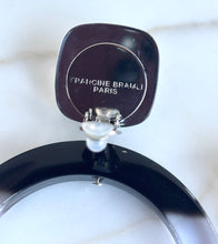 Load image into Gallery viewer, FRANCINE BRAMLI PARIS RESIN LUCITE MIRROR OMBRÉ HOOP CLIP ON EARRINGS
