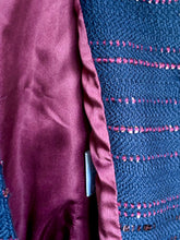 Load image into Gallery viewer, CHANEL 2000 BUGUNDY SEQUINS LESAGE NAVY TWEED JACKET