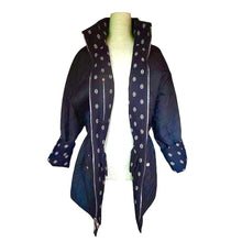Load image into Gallery viewer, HERMES NAVY BLUE CHAÎNE D’ANCRE REVERSIBLE PARKA JACKET QUILTED COAT