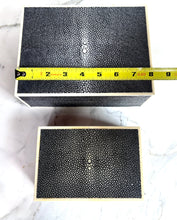 Load image into Gallery viewer, SHAGREEN GALUCHAT STINGRAY SET OF 2 VINTAGE BOXES ART DECO STYLE