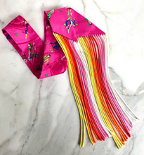 Load image into Gallery viewer, HERMES SILK FRINGED TWILLY PINK EX-LIBRIS LES PARISIENNES