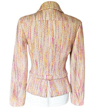 Load image into Gallery viewer, CHANEL 2001 LESAGE PINK TWEED JACKET BELT w/ EXTRAVAGANT COCO LINING