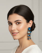 Load image into Gallery viewer, BUTLER & WILSON 1980s BLUE CRYSTAL CHANDELIER EARRINGS