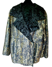 Load image into Gallery viewer, OSCAR DE LA RENTA ASTRAKHAN LAMB FUR LEATHER PREFALL 2014-15 JACKET COAT NEW