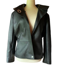 Load image into Gallery viewer, HERMÈS ESPRIT DEERSKIN BLACK LEATHER BIKER JACKET PRISTINE