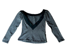 Load image into Gallery viewer, BETSEY JOHNSON VERY RARE 1980s PUNK LABEL TOP STRIPED SHIRT