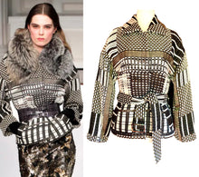 Load image into Gallery viewer, OSCAR DE LA RENTA RUNWAY METALLIC TWEED INSULATED SILK WOOL JACKET COAT