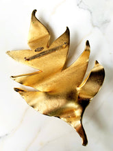 Load image into Gallery viewer, CHANEL 1990 AUTUMN MASSIVE GILT LEAF BROOCH RARE 18.5 cm