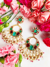 Load image into Gallery viewer, CHANEL RARE GRIPOIX MASSIVE 1994 MUGHAL "DANCING" DANGLE HOOP EARRINGS