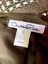 Load image into Gallery viewer, OSCAR DE LA RENTA RUNWAY METALLIC TWEED INSULATED SILK WOOL JACKET COAT