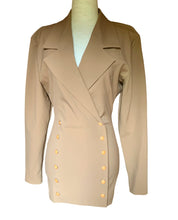 Load image into Gallery viewer, NULLE PART AILLEURS BAUDURET ICONIC TAN ELASTIC 1980s JACKET SKIRT SET