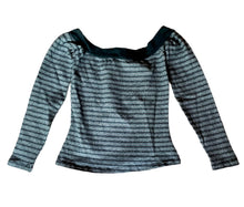 Load image into Gallery viewer, BETSEY JOHNSON VERY RARE 1980s PUNK LABEL TOP STRIPED SHIRT
