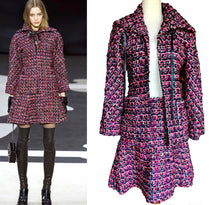 Load image into Gallery viewer, CHANEL LESAGE PINK RIBBON TWEED 2013 RUNWAY JACKET SKIRT SET